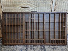 Antique Hamilton Printer's Tray Letterpress Type Case Display Shadow Box 32"x17"