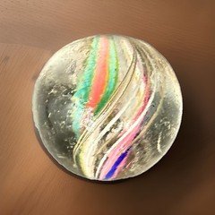 Antique Handmade German Marble 0.73 in Diameter