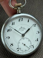 Antique Теllus Pocket Watch Mechanical Chronometer Super Swiss Rare Old 1900