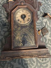 ANTIQUE SETH THOMAS  8 DAY TIME & STRIKE MANTLE ALARM CLOCK FOR REHAB REPAIR