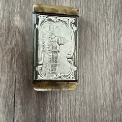 Antique Sterling Silver .925 Repousse Vesta Case Souvenir of Washington, D.C.