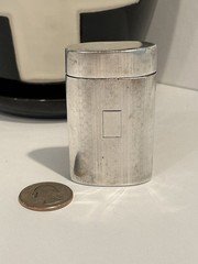 Antique Sterling Silver Art Deco Match Box Holder W/ Engine Turned Design 1920s
