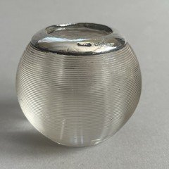 Antique Sterling Silver Mounted Glass Match Striker Hallmarked London 1898
