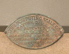 Antique The Computing Scale Co Dayton OH Serial Number Tag Sign ID Plate 4 3/8"
