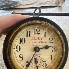 Antique Tidey Furnace Clock ~ Circa 1923 AS IS NOT WORKING 4 X 2.5"