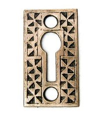 Antique Victorian Eastlake Brass Ornate Key Hole Plate Cover Escutcheon 