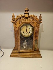 Antique Waterbury Calendar Mantel Clock Time & Strike Working