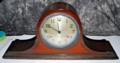 Antique Waterbury Tambour Mantel Clock - 1920s Mahogany Finish - Parts/Repair