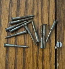 Antique Wood Screws # 3 X 1” Flat Head Slotted Steel American Old Store Stock