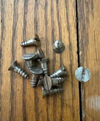 Antique Wood Screws Flat Head Slotted # 10 X 5/8”Iron Old Store Stock American