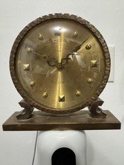Antique Working 1930's LUXOR Swiss Gilt Brass 8 Day 15 Jewel Mantel Desk Clock