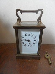 Antq Heavy Henri Picard & Freres French Carriage Clock? Working w/ Key
