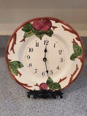 Apple Plate Clock Franciscan Ware Made In England Battery Wall Clock, Works 