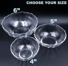 Arcoroc Arcade Bengale Nappy Tempered Glass Bowls Scalloped - Choose 4" 5" or 6"