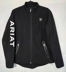Ariat AriatTek New Team Softshell Jacket Womens Large Black Excellent Logo