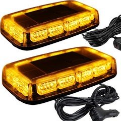ASPL 2pcs Roof Top Strobe Lights, High Visibility Emergency Amber Warning Light