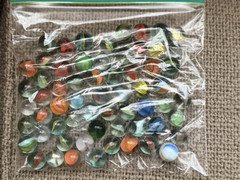 Assorted Glass Toy Marbles Lot, Mixed Colors, with some Shooters