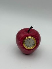 Athena Red Apple Quartz Clock Red apple decorative desk clock