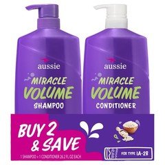Aussie Full Size Miracle Volume Shampoo Conditioner Set 26.2 fl oz All Hair