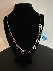 authentic 18k Yellow Gold Necklace With Round Circle Pattern Pendant ￼
