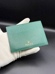 Authentic Rolex Green Leather Certificate Card Holder Wallet