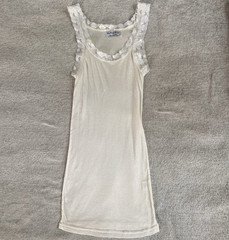 Authentic Vintage Y2K Michael Stars Women’s Ivory Lace Trim Tank Top