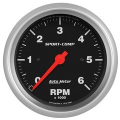 Auto Meter 3996 Sport-Comp In-Dash Tachometer 3-3/8 Electrical (Air Core) 6 000