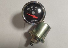 Autometer oil pressure gauge 2 1/16" 2522 52mm with sender 0 - 100psi chrome