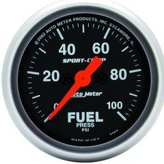 Autometer Sport-Comp 52mm 0-100 PSI Electronic Fuel Pressure Gauge 3363