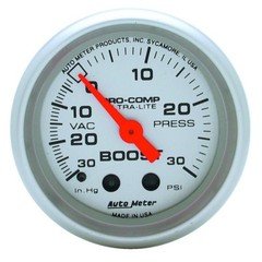 Autometer Ultra-Lite 52mm 30 PSI Mechanical Boost Gauge 4303