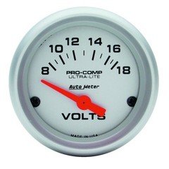Autometer Ultra-Lite 52mm Short Sweep Electronice Voltage Gauge 4391