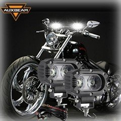 Auxbeam LED Flood Lights auxiliary Motorcycle Motor Headlight Driving Fog Lamp