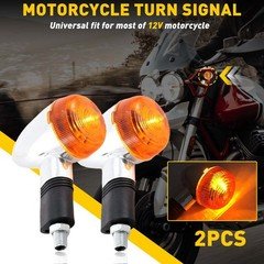 AUXITO 2pcs Amber Turn Signal Lights For 12V  Motorcycles Amber Lens Bright EAQ