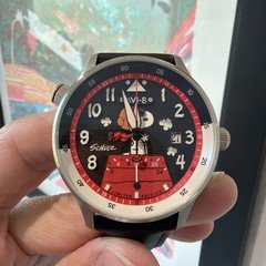 AVI-8 Snoopy Peanuts Flying Aviator McKellar Dual Time Limited Edition 