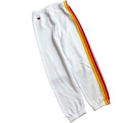 Aviator Nation Kids Sweatpants White Rainbow Stripe Joggers USA Size 14 Youth