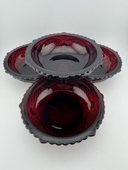 Avon Cape Cod Ruby Red Fruit Dessert Berry Bowls 5 3/8" Set of 4