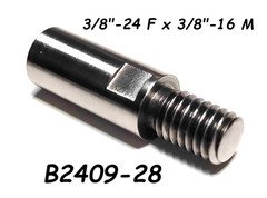 B2409-28 Adapter 3/8"-16 Male x 3/8"-24 Female Stainless Pole Spear