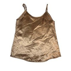 Babaton Aritzia Silk Cami Tank Top Womens XXS Champagne Taupe Satin V Neck