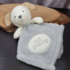 Baby Gear Dog Puppy Lovey Gray Tan Still Growing Baby Security Blanket Soft