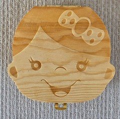 Baby Tooth Box Wooden Kids Keepsake Organizer Gift for Baby Teeth Cute Child