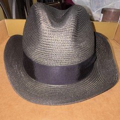 Bailey Black Straw Fedora Hat Size M Solid Band Accent for Casual Travel