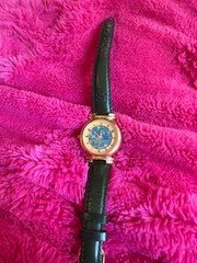 Balarinji Vintage Australian Watch green leather band. blue crystal interior