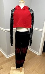 Balera Hip Hop Dance Costume Child L Red/Black Hoodie & Leggings