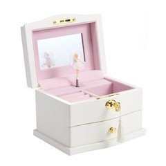 Ballerina Musical Jewelry Box with Mirror for girls，Kid's Jewelry Storage