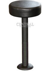 Bar High Bolt Down Restaurant Bar Stool with Black Vinyl Round Cushion - 30"H