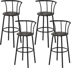 Bar Stools Set of 4, Swivel Counter Barstools with Backrest, Bar Height Chairs