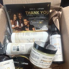 Bask & Lather Hair Care Set - Growth Oil, Elixir, Conditioner, Mist & Edge
