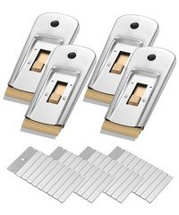 Bates- Metal Razor Blade Scraper Tool, 4 4 Pack, 40 Extra Blades, Silver