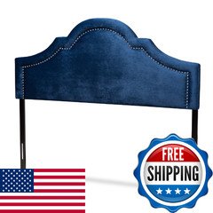Baxton Studio Headboards Full Navy Blue