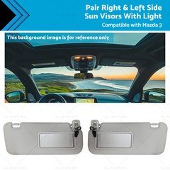 BBM369270C75 2x Right&Left Side Sun Visors With Light Suitable for 10-13 Mazda 3